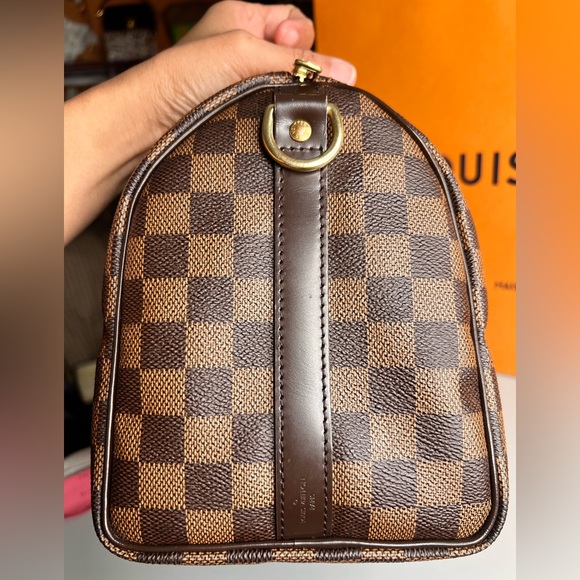 Authentic Louis Vuitton Damier Ebene Canvas Speedy 25 Bandouliere - Picture 10 of 16
